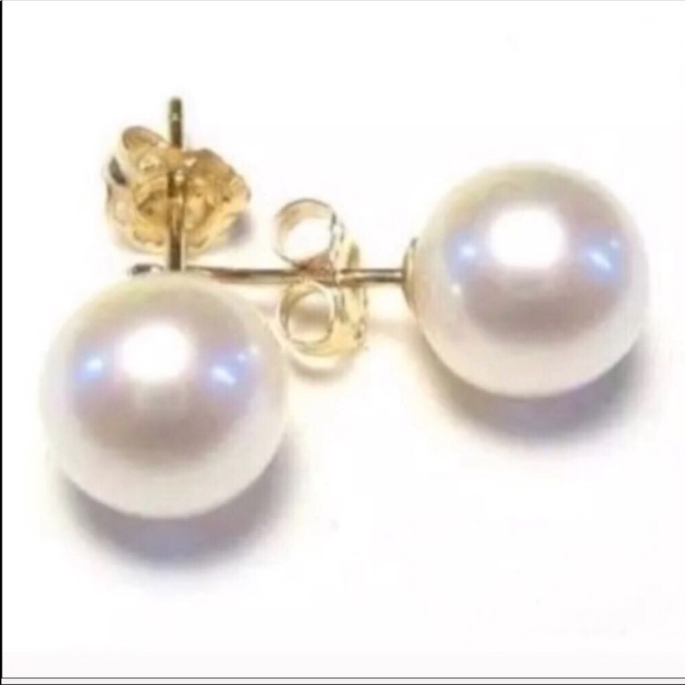 14k Solid Yellow Gold 12mm Pearl